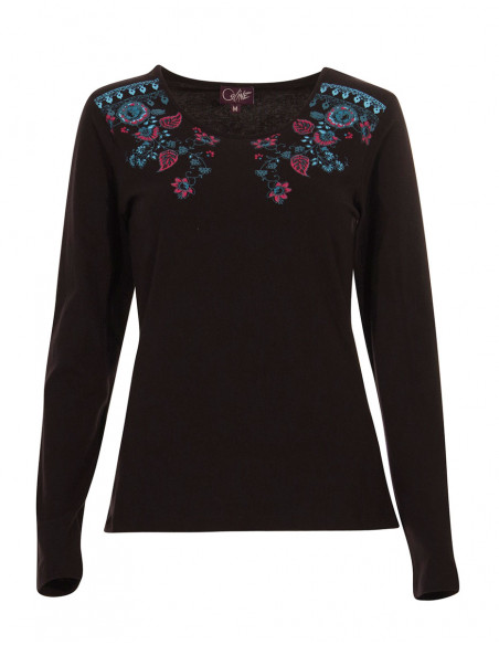 Camiseta 95% algodón 5% elastano flores