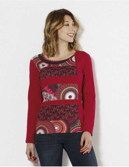 Camiseta 97% algodón 3% elastano patchs 2 estampados