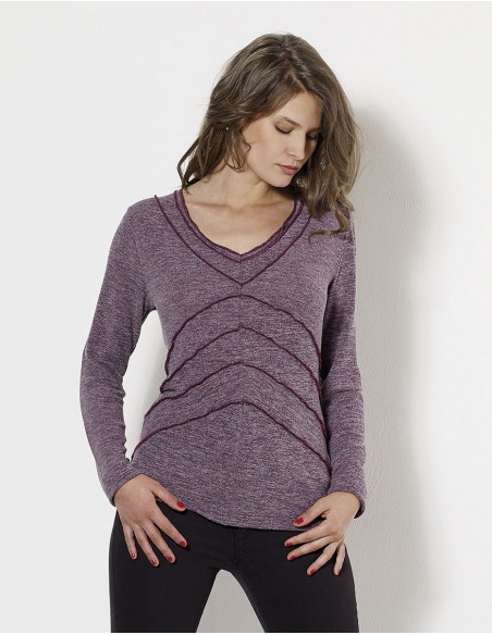 Camiseta 60% viscosa 35% poliéster 5% elastano 