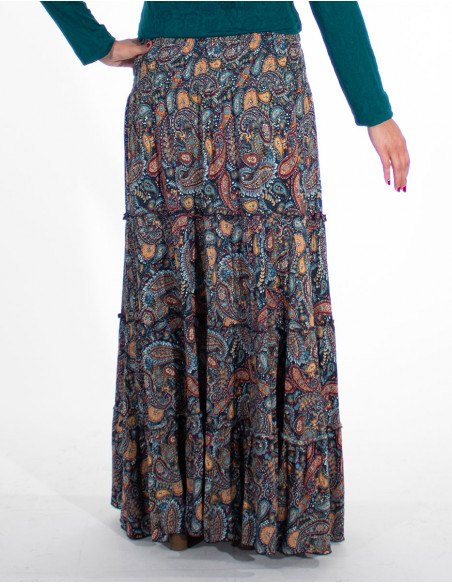 Falda larga viscosa estampado gaya 