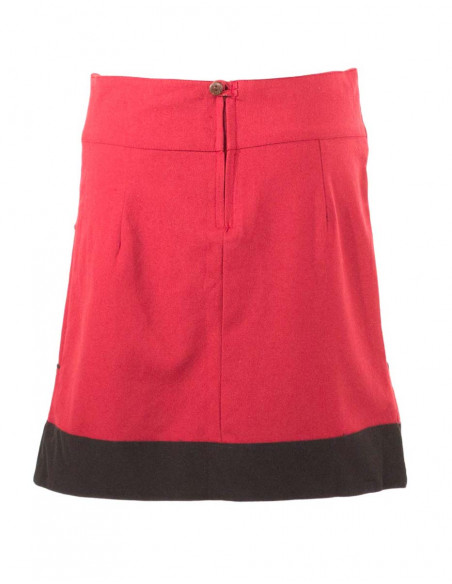 Falda algodón con bordados y pompones