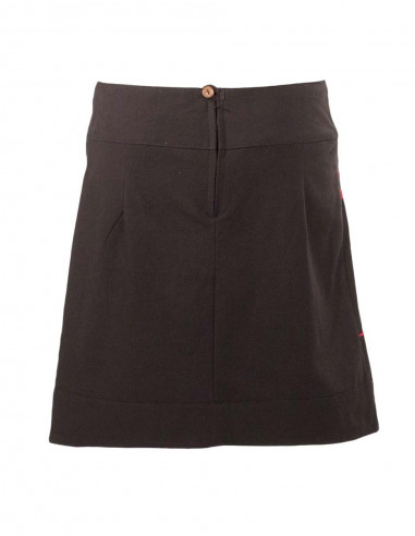 Falda algodón con bordados y pompones