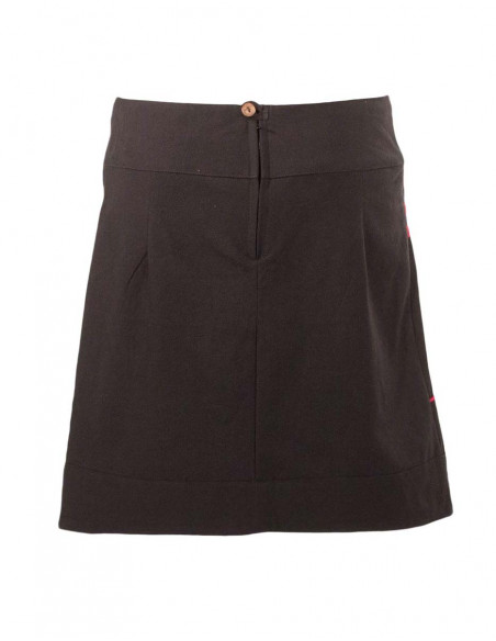 Falda algodón con bordados y pompones