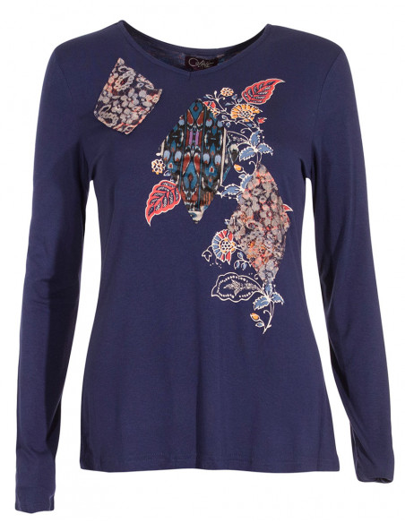 Camiseta 95% viscosa 5% elastano patchs