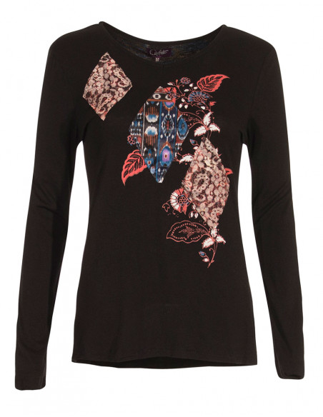 Camiseta 95% viscosa 5% elastano patchs