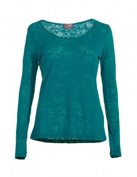 Camiseta 60% algodón 40% poliéster devore cuello redondo