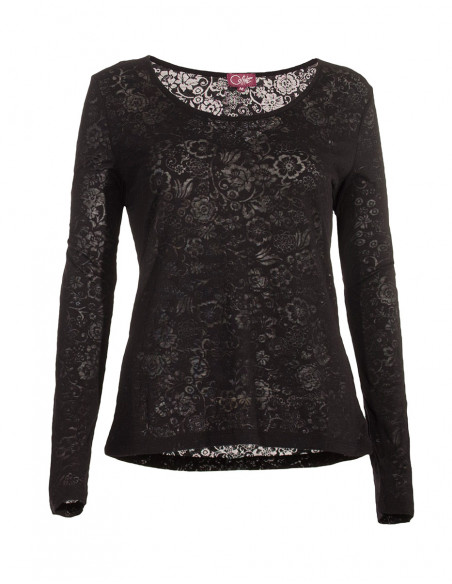 Camiseta 60% algodón 40% poliéster devore cuello redondo