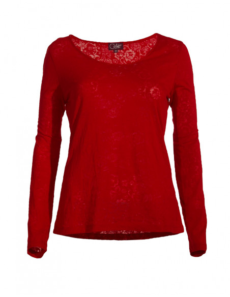 Camiseta 60% algodón 40% poliéster devore cuello redondo