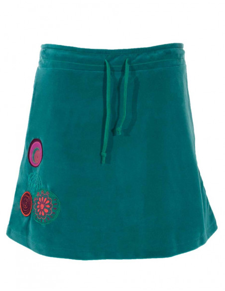 Falda malla poliester bordada
