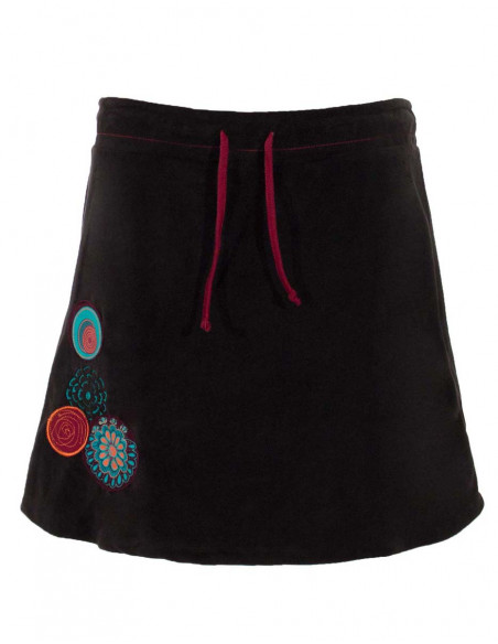 Falda malla poliester bordada