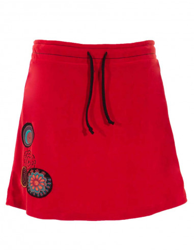 Falda malla poliester bordada