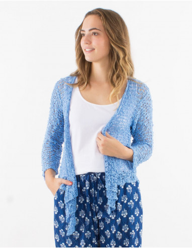 Chaqueta malla poliester popcorn