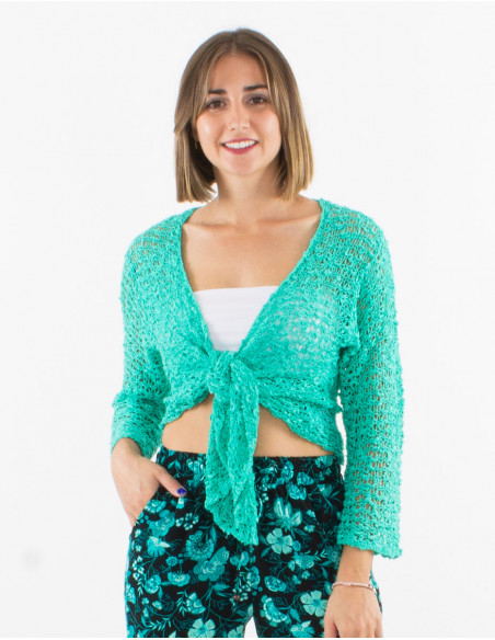 Chaqueta malla poliester popcorn