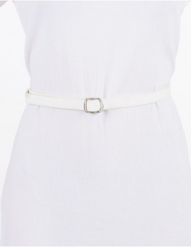 Cinturón liso de poliuretano con hebilla metálica