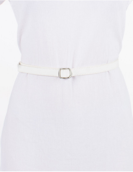 Cinturón liso de poliuretano con hebilla metálica