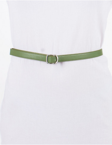 Cinturón liso de poliuretano con hebilla metálica