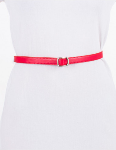 Cinturón liso de poliuretano con hebilla metálica