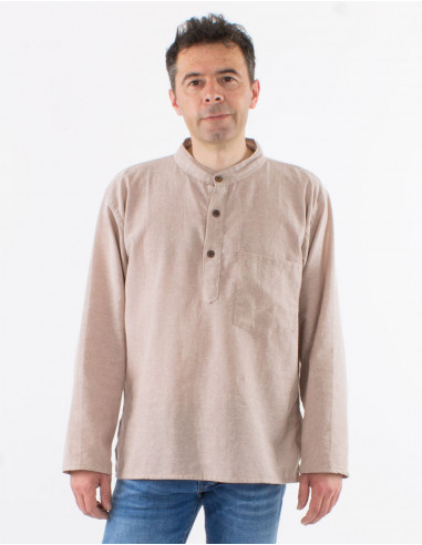 Camisa hombre algodon mangas largas kurta