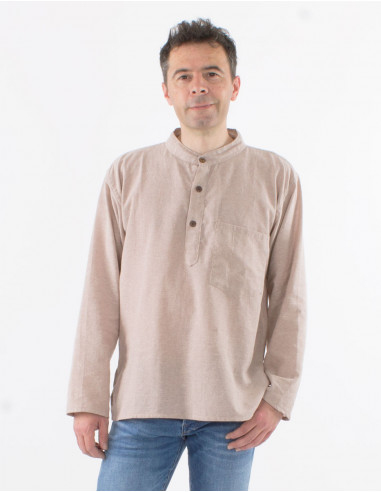 Camisa hombre algodon mangas largas kurta