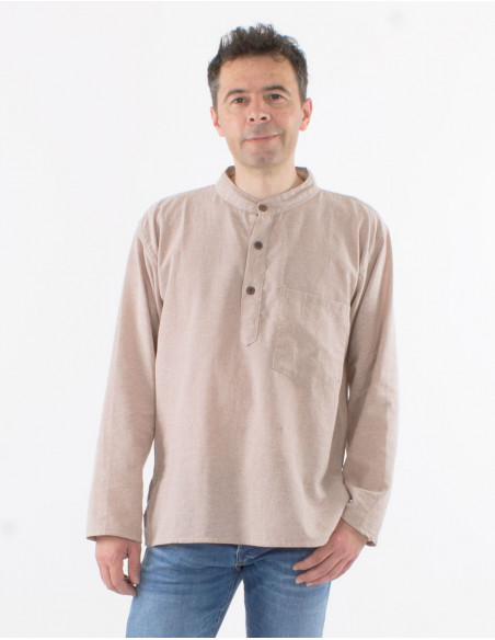 Camisa hombre algodon mangas largas kurta