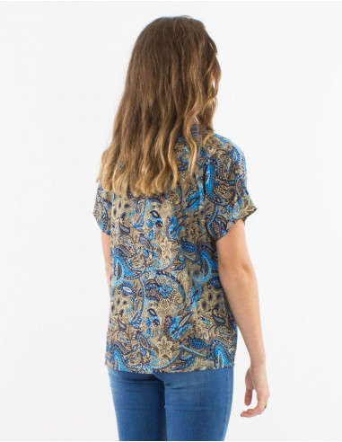 Blusa poliester mangas cortas estampado road...