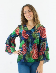 Blusa viscosa mangas largas... 2