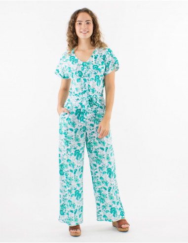 Combi largo viscosa mangas cortas estampado indio