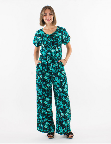 Combi largo viscosa mangas cortas estampado indio