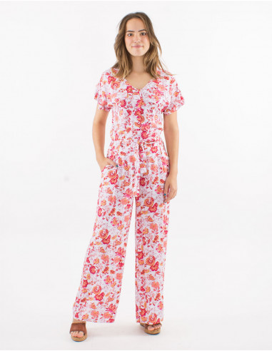 Combi largo viscosa mangas cortas estampado indio