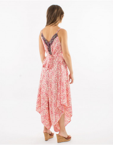 Combi largo poliester tirantes sari estampado