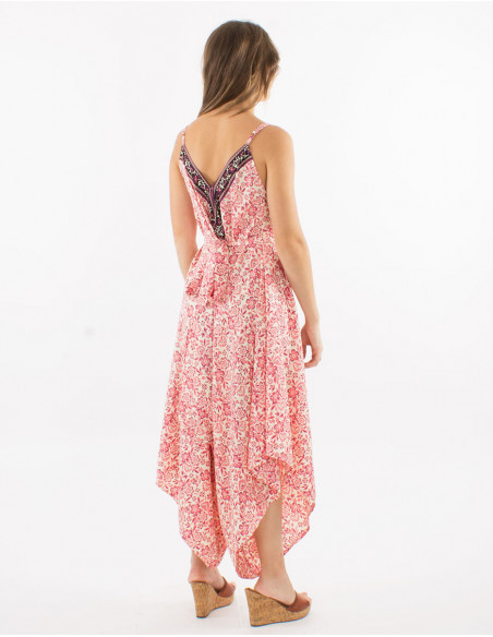 Combi largo poliester tirantes sari estampado
