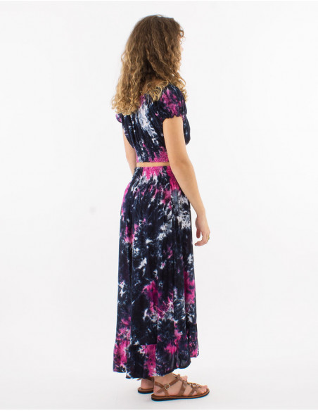 Conjunto top + falda larga viscosa abierto por el lado