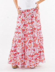 Falda larga viscosa con...