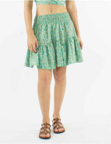 Falda corta poliester sari estampado