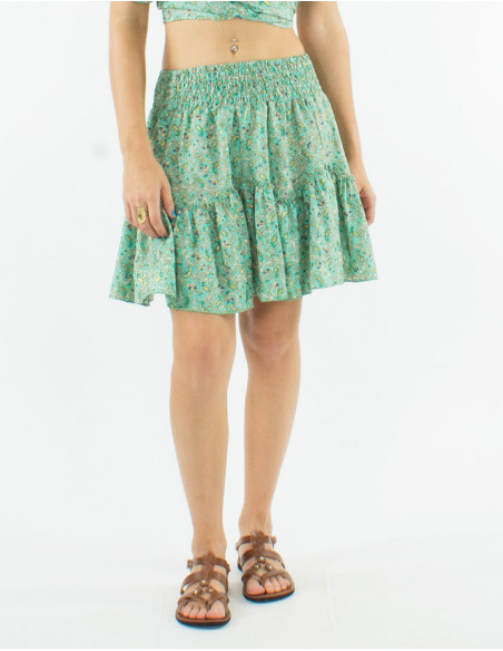 Falda corta poliester sari estampado