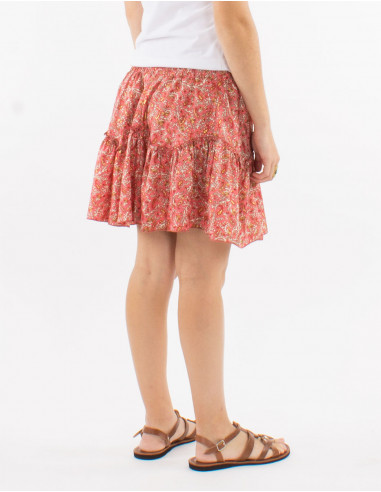 Falda corta poliester sari estampado
