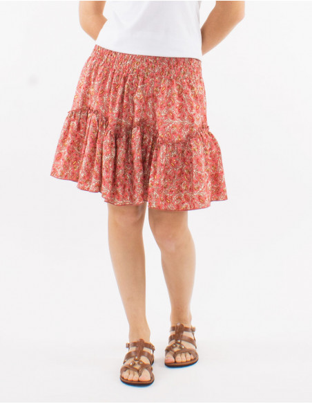 Falda corta poliester sari estampado