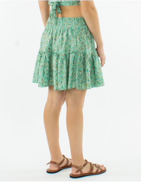 Falda corta poliester sari estampado