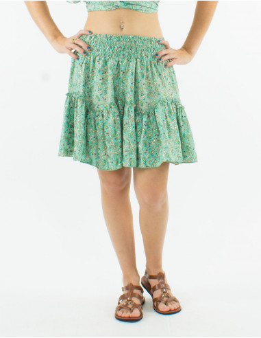 Falda corta poliester sari estampado