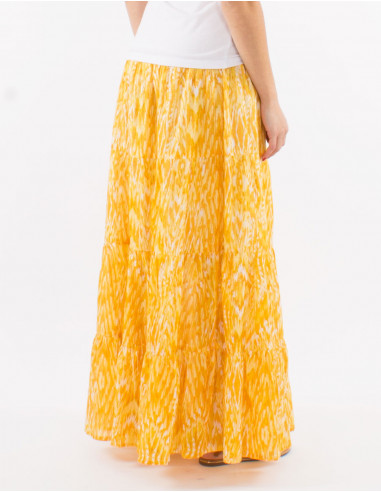 Falda larga velo de algodon doblada estampado...