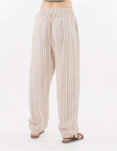 Pantalon algodon raya mixto cintura elastica 2...
