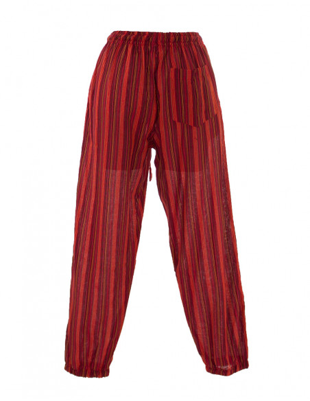 Pantalon algodon raya mixto cintura elastica 2 bolsillos