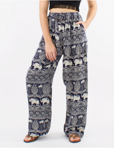 Pantalon viscosa elefante aladin estampado bali...