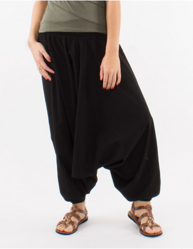 Sarouel algodon fino liso con bolsillos talla...