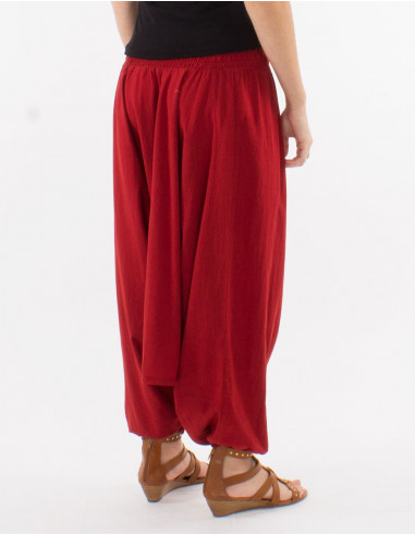 Sarouel algodon fino liso con bolsillos talla...