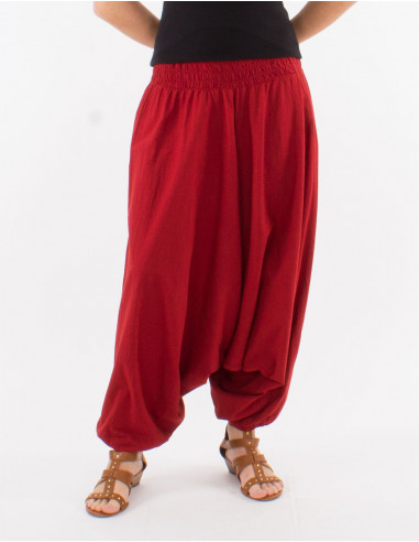 Sarouel algodon fino liso con bolsillos talla...