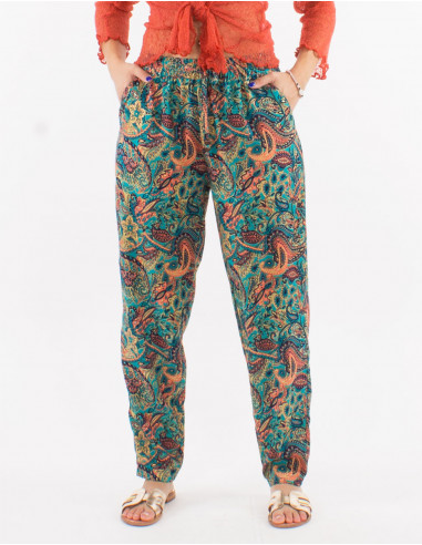 Pantalon poliester talla elastica estampado...