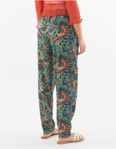 Pantalon poliester talla elastica estampado...