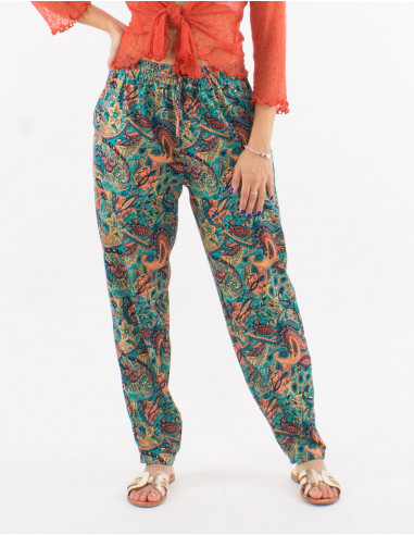 Pantalon poliester talla elastica estampado...