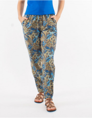 Pantalon poliester talla elastica estampado...